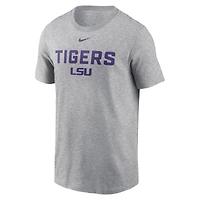 T-shirt Nike gris chiné LSU Tigers Campus 2-Hit pour homme