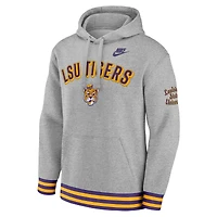 Sweat à capuche rétro Nike LSU Tigers Legacy gris chiné pour homme