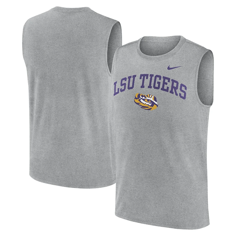 Débardeur Nike Dri-FIT violet pour homme, modèle Primetime Legend Arch, LSU Tigers Tigers.