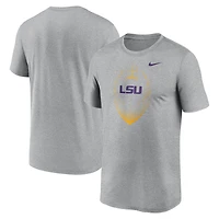 Men's Nike Heather Gray LSU Tigers Primetime Legend Icon Performance T-Shirt