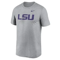 Men's Nike Heather Gray LSU Tigers Primetime Legend Logo T-Shirt