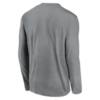 Men's Nike Heather Gray LSU Tigers Primetime Primary Legend Long Sleeve T-Shirt