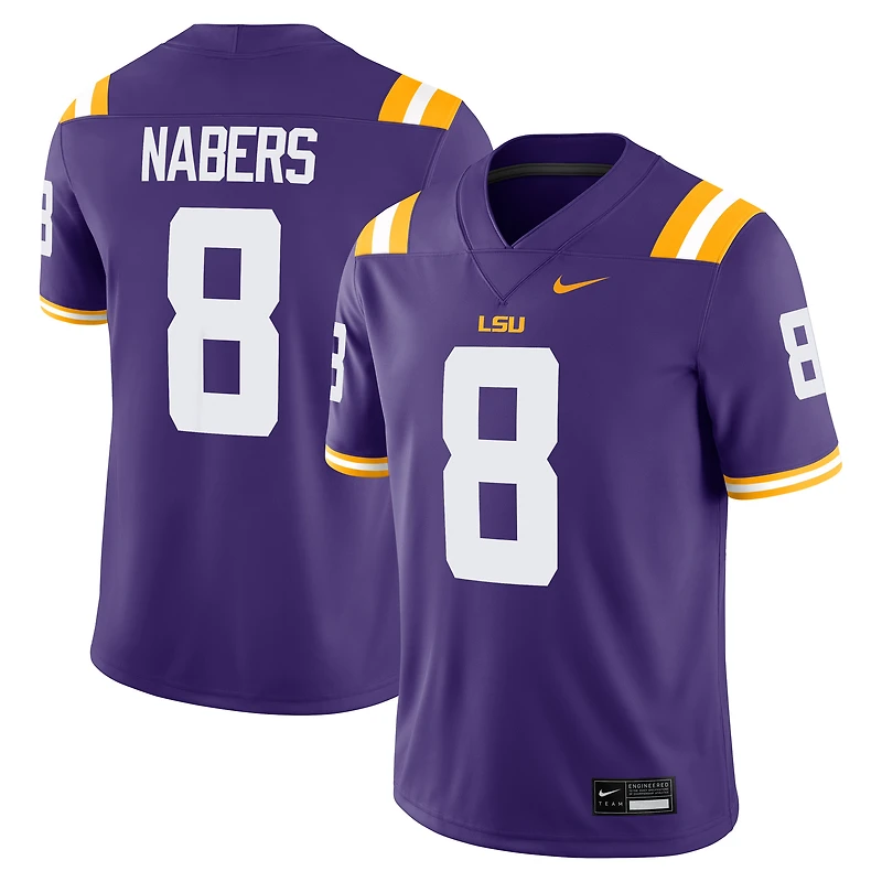 Maillot de jeu joueur Nike Malik Nabers violet pour homme des LSU Tigers
