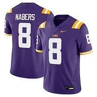 Maillot de jeu joueur Nike Malik Nabers violet pour homme des LSU Tigers
