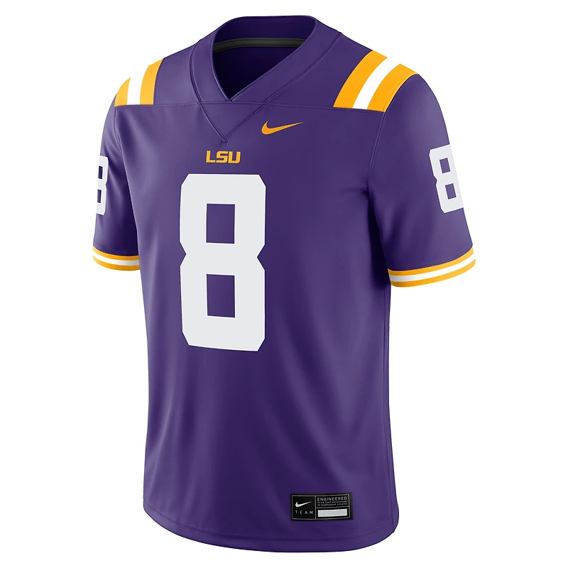 Maillot de jeu joueur Nike Malik Nabers violet pour homme des LSU Tigers
