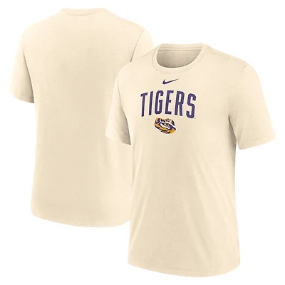 T-shirt Nike Natural LSU Tigers Arch Logo Triblend pour homme