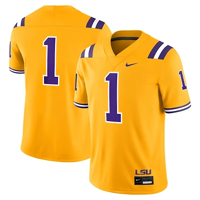 Maillot de football Nike #1 Gold LSU Tigers pour homme