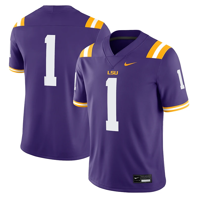 Men's Nike #1 White LSU Tigers Game Jersey