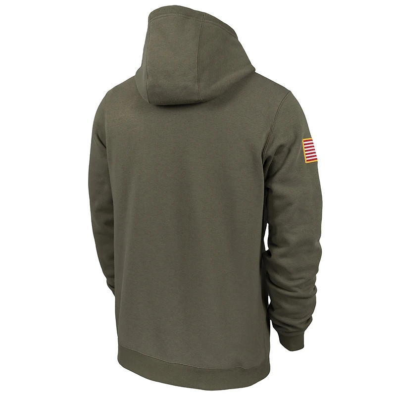 Sweat à capuche en polaire Nike LSU Tigers Military Pack Club pour homme - Olive
