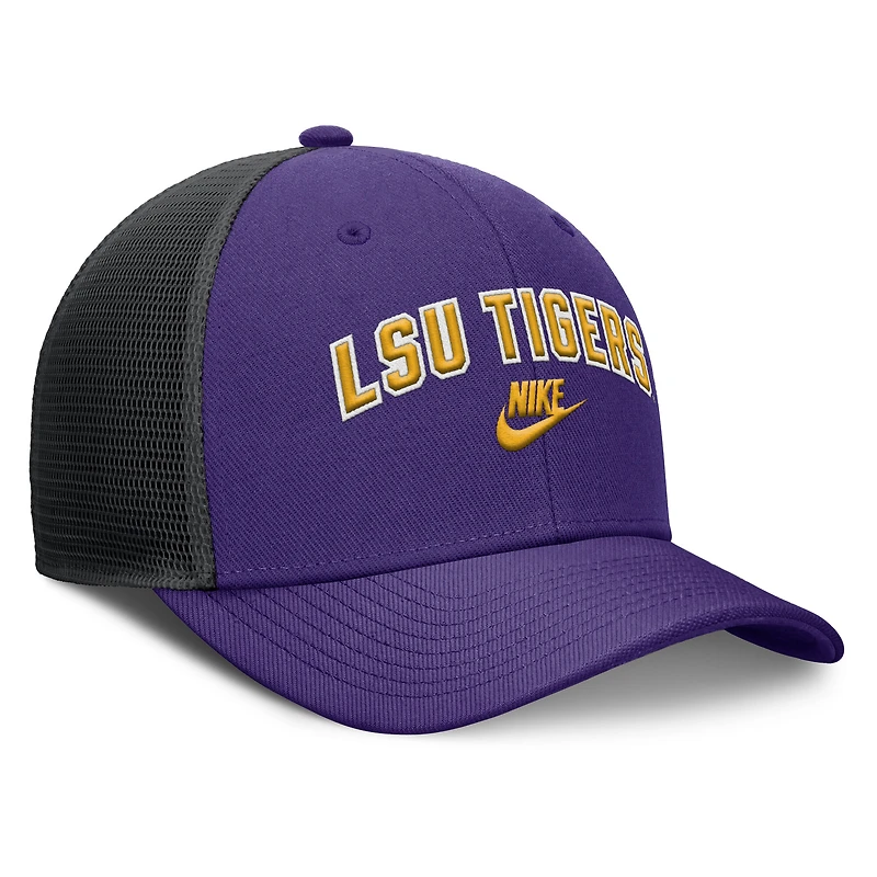 Men's Nike Purple/Black LSU Tigers Legacy Arch Rise Performance Trucker Adjustable Hat