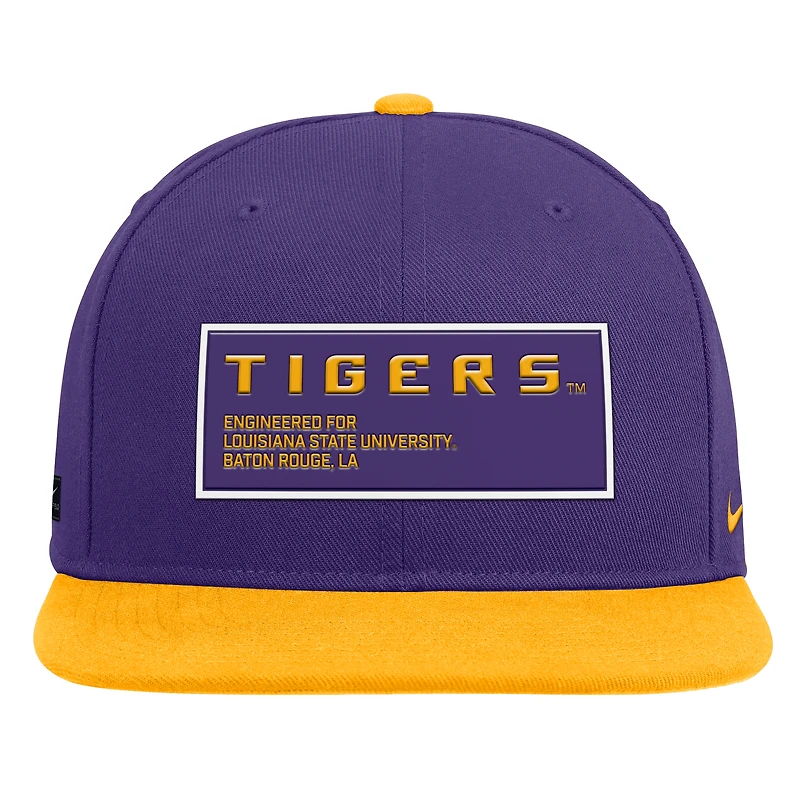 Men's Nike Purple/Gold LSU Tigers 2025 On-Field Patch Pro Dri-FIT Snapback Hat