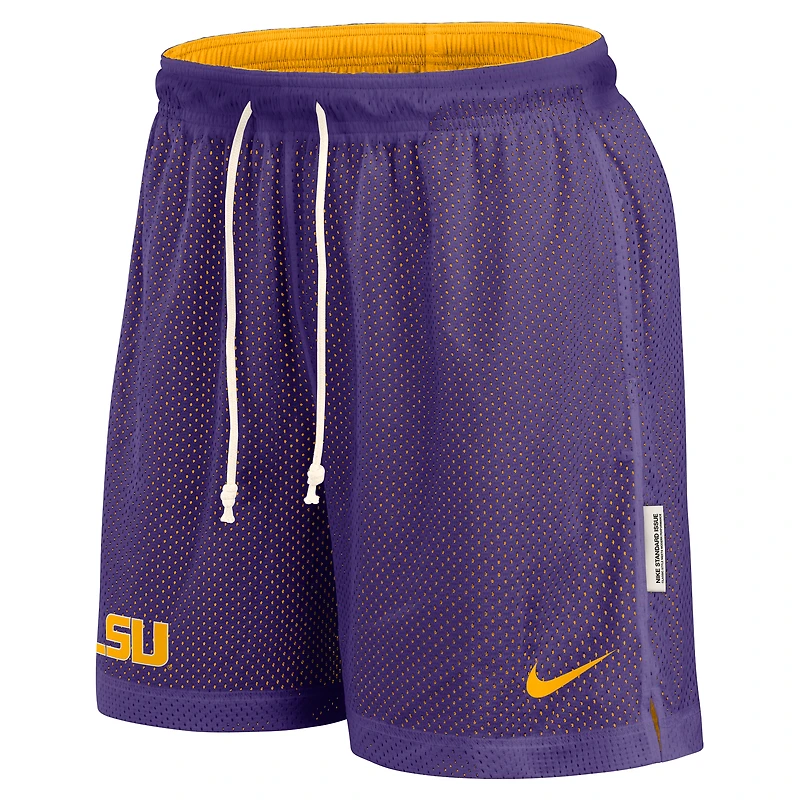 Men's Nike Purple/Gold LSU Tigers Courtside Standard Issue Dri-FIT Reversible Shorts