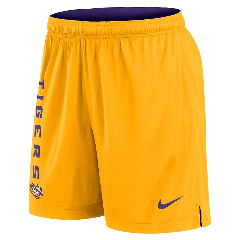 Short réversible Nike Courtside Standard Issue Dri-FIT violet/or pour homme des LSU Tigers