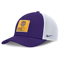 Casquette ajustable Nike LSU Tigers 2025 On-Field Rise Engineered Trucker pour homme, violet/blanc