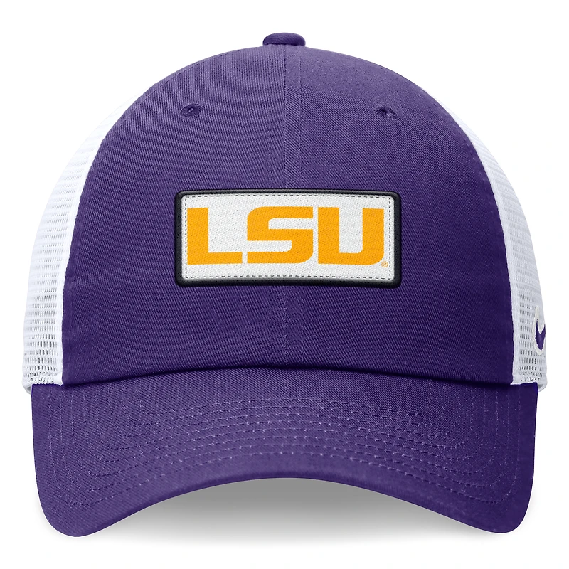 Casquette réglable Nike LSU Tigers Primetime Club Trucker violet/blanc pour homme