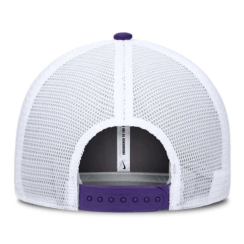 Casquette réglable Nike LSU Tigers Primetime Rise City Trucker violet/blanc pour homme