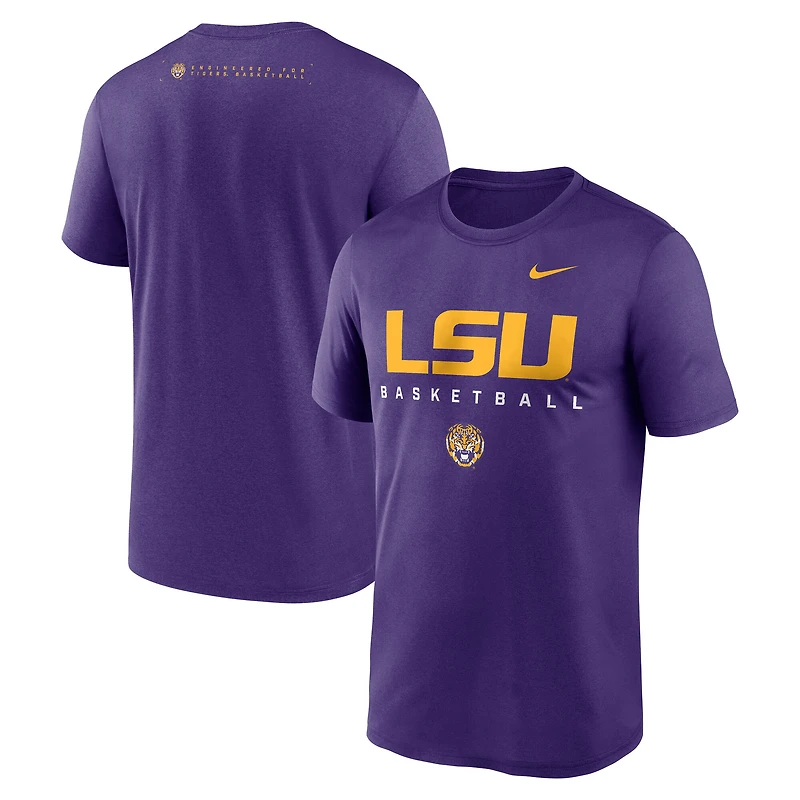 T-shirt Nike Dri-FIT violet pour homme LSU Tigers 2025 Courtside Legend Basketball
