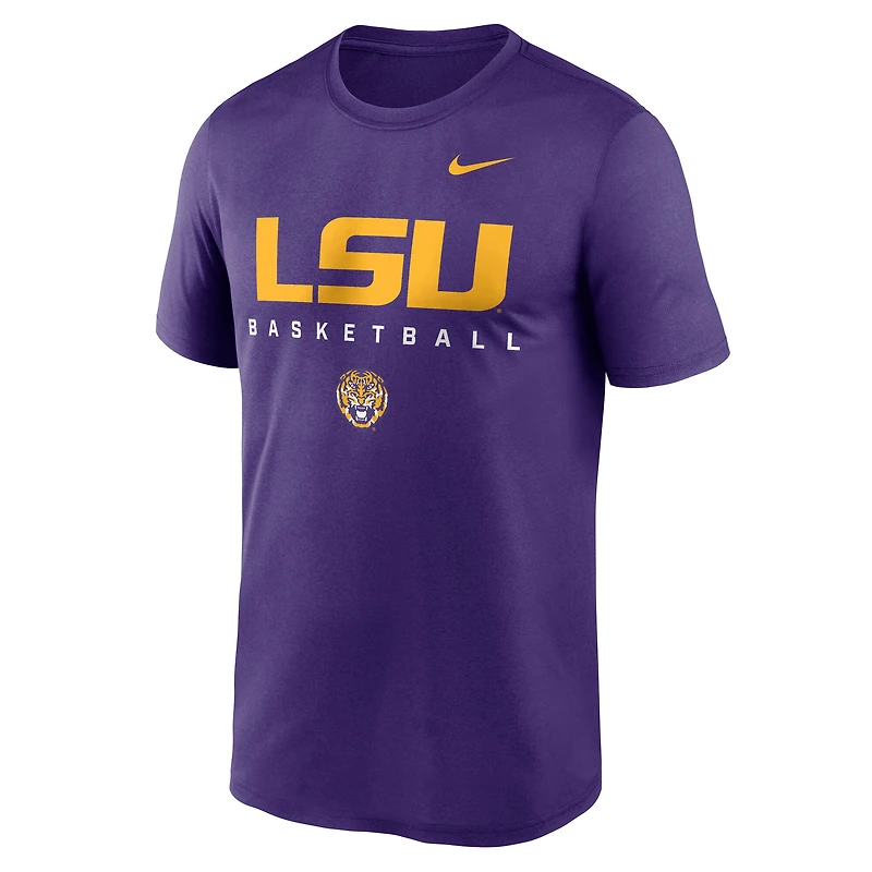 T-shirt Nike Dri-FIT violet pour homme LSU Tigers 2025 Courtside Legend Basketball