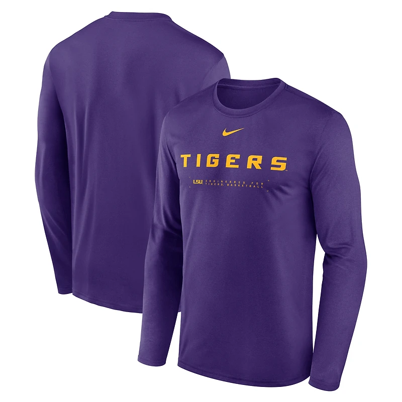 Men's Nike Purple LSU Tigers 2025 Courtside Basketball Shootaround Legend Dri-FIT Long Sleeve T-Shirt