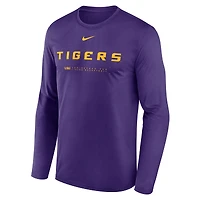 Men's Nike Purple LSU Tigers 2025 Courtside Basketball Shootaround Legend Dri-FIT Long Sleeve T-Shirt