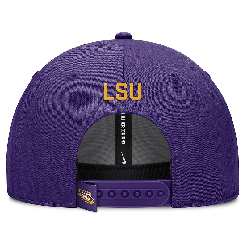 Casquette ajustable Nike violette LSU Tigers 2025 On-Field Rise Performance pour homme