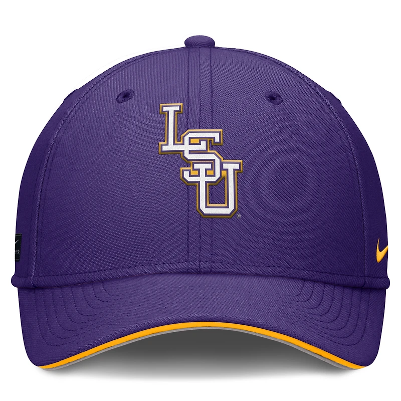 Men's Nike Purple LSU Tigers 2026 Dugout Coaches Dri-FIT Rise Swoosh Flex Hat
