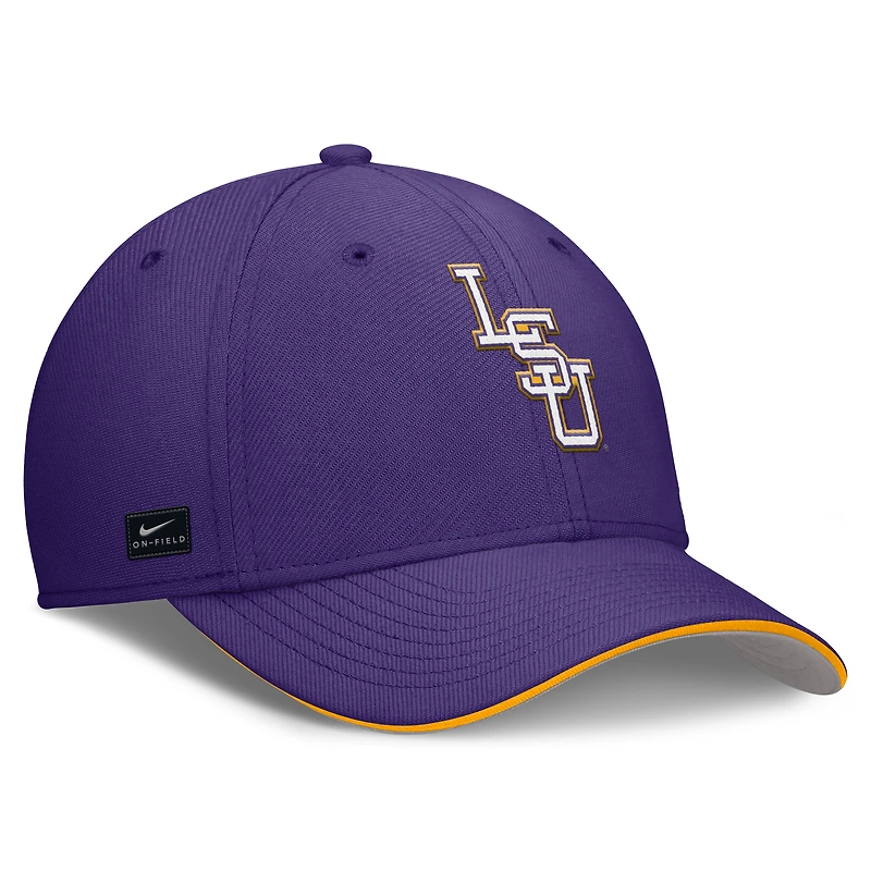 Men's Nike Purple LSU Tigers 2026 Dugout Coaches Dri-FIT Rise Swoosh Flex Hat
