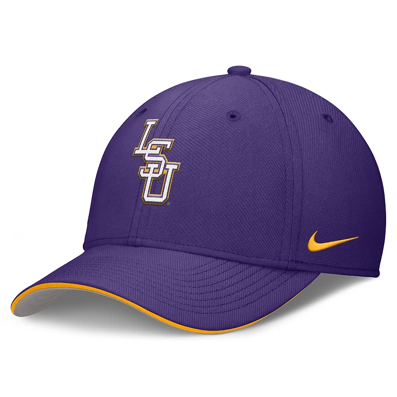 Casquette Nike Flex violette LSU Tigers 2026 Dugout Coaches Dri-FIT Rise Swoosh pour homme