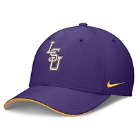 Casquette Nike Flex violette LSU Tigers 2026 Dugout Coaches Dri-FIT Rise Swoosh pour homme