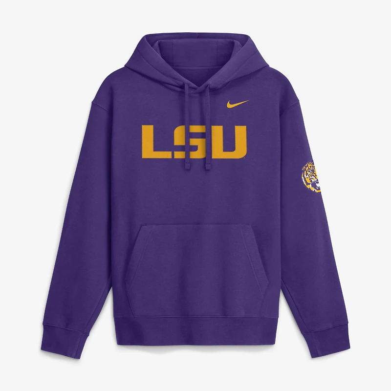 Men's Nike Purple LSU Tigers 2026 Sideline Club Fleece Hoodie