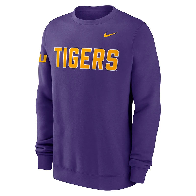 Men's Nike Purple LSU Tigers 2026 Sideline Club Sweatshirt