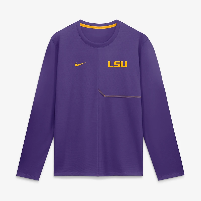 Men's Nike Purple LSU Tigers 2026 Sideline Coaches UV Dri-FIT Long Sleeve Shirt
