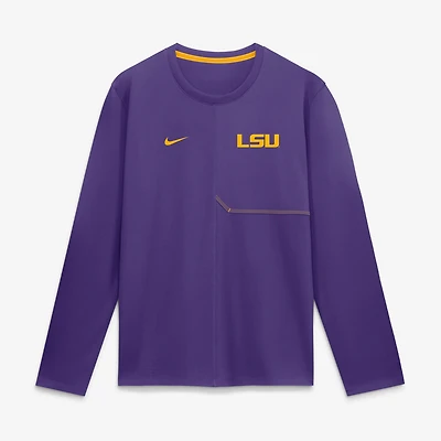 Men's Nike Purple LSU Tigers 2026 Sideline Coaches UV Dri-FIT Long Sleeve Shirt