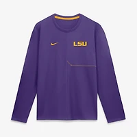 Men's Nike Purple LSU Tigers 2026 Sideline Coaches UV Dri-FIT Long Sleeve Shirt