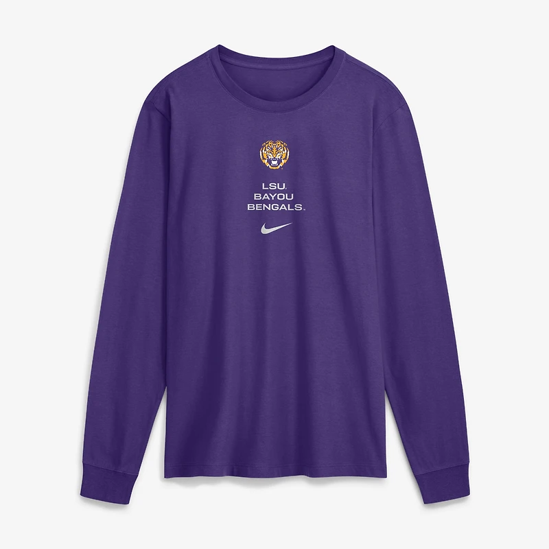 Men's Nike Purple LSU Tigers 2026 Sideline Dri-FIT Long Sleeve T-Shirt