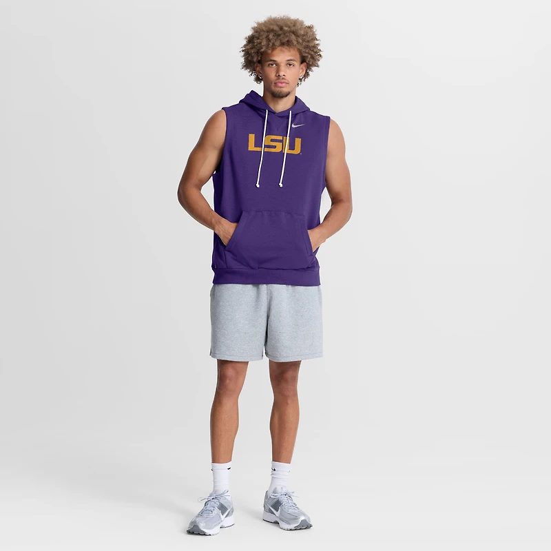 Men's Nike  Purple LSU Tigers 2026 Sideline Sleeveless Dri-FIT Hoodie