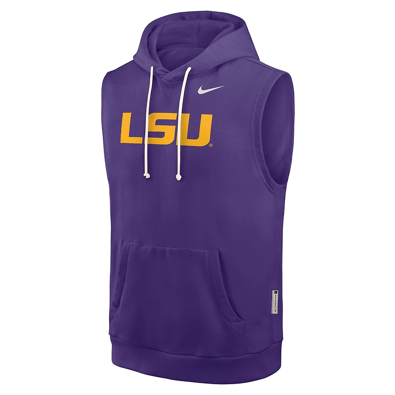 Men's Nike  Purple LSU Tigers 2026 Sideline Sleeveless Dri-FIT Hoodie