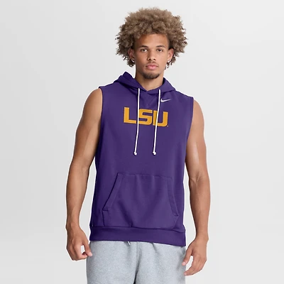 Men's Nike  Purple LSU Tigers 2026 Sideline Sleeveless Dri-FIT Hoodie