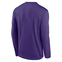 T-shirt à manches longues Nike Legend Dri-FIT violet LSU Tigers 2026 Sideline avec petit logo pour homme