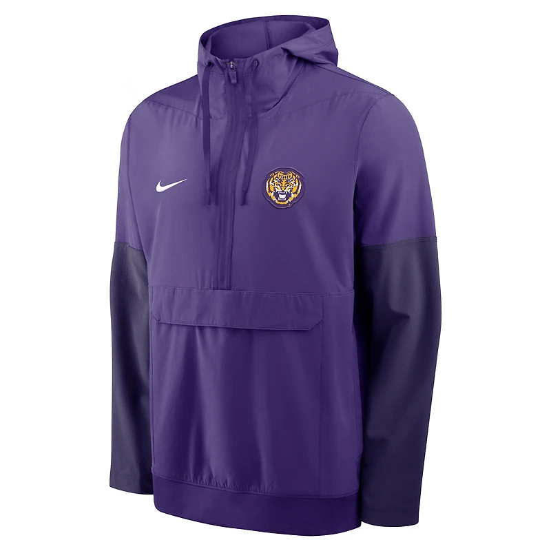 Men's Nike Purple LSU Tigers Anorak Half-Zip Hoodie Jacket