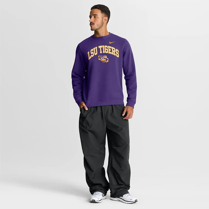 Sweat-shirt Nike violet LSU Tigers Arch pour homme