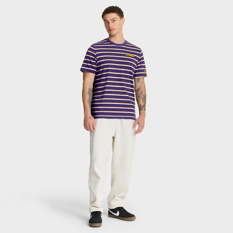 T-shirt Nike violet à rayures Summit pour homme des Tigers de LSU Athletic Prep Legacy