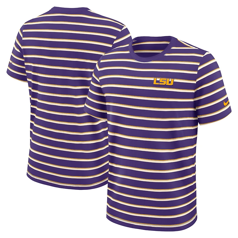 T-shirt Nike violet à rayures Summit pour homme des Tigers de LSU Athletic Prep Legacy