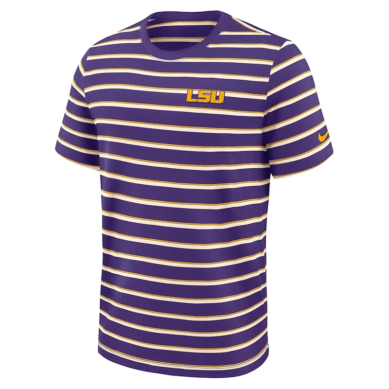 T-shirt Nike violet à rayures Summit pour homme des Tigers de LSU Athletic Prep Legacy