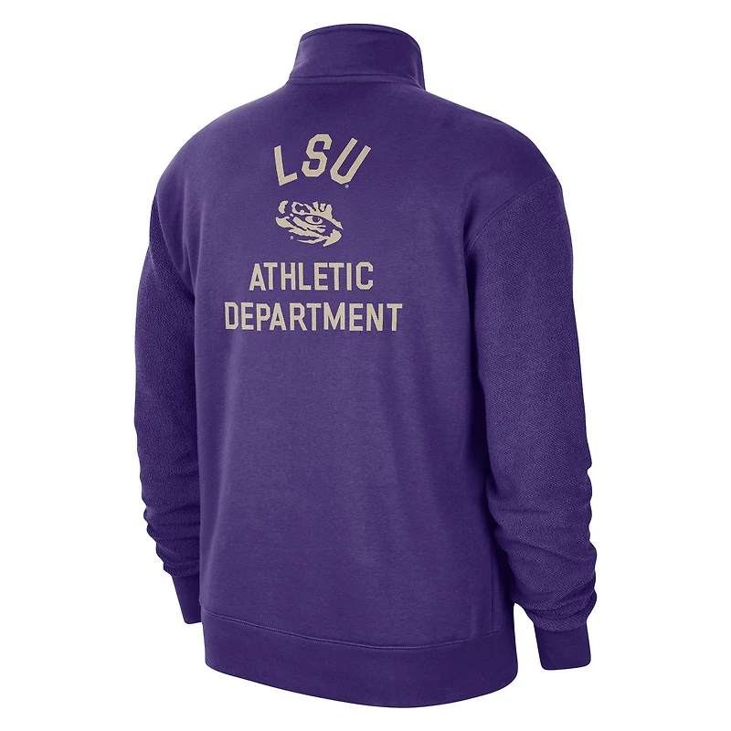 Sweat à capuche zippé Nike LSU Tigers Campus Athletic Department violet pour homme