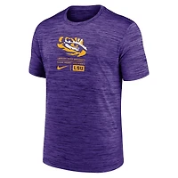 T-shirt Nike violet LSU Tigers Campus Center Block Velocity Performance pour homme