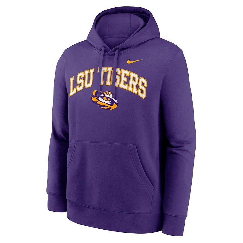 Sweat à capuche Nike violet LSU Tigers Club Fleece Arch pour homme