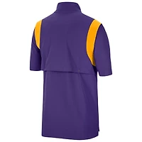 Veste Nike LSU Tigers Coach à manches courtes et fermeture éclair pour homme violette