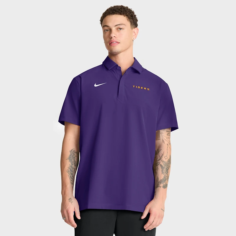 Polo Nike Dri-FIT violet pour homme, modèle LSU Tigers Coaches Sideline.