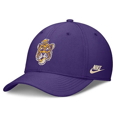 Casquette Nike LSU Tigers Dri-FIT Vintage Rise Swooshflex Flex violette pour homme